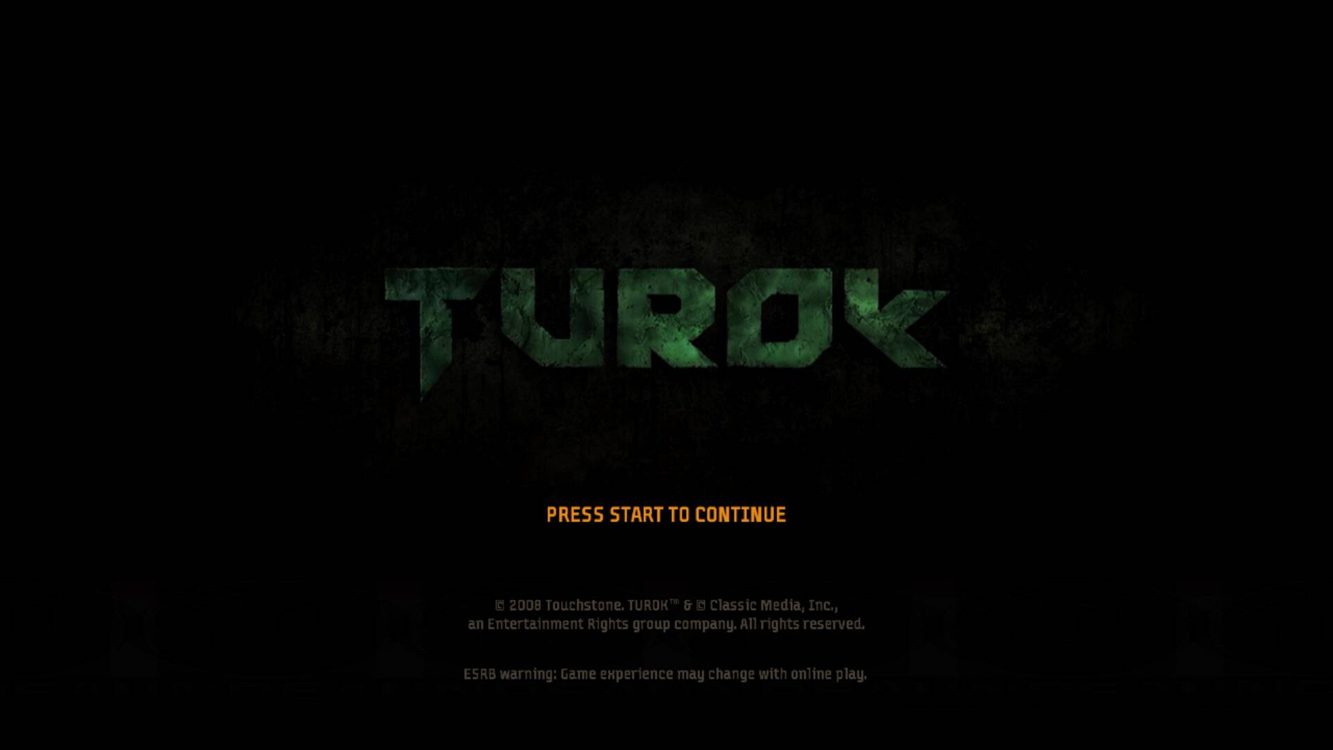 Turok title screen for Xbox 360